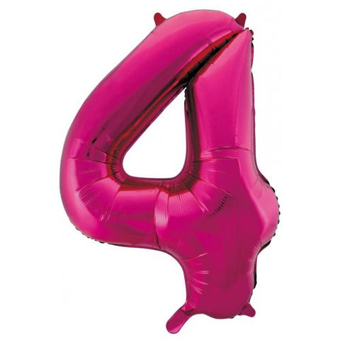 86cm Foil Number Four MAGENTA #AP213724 - Each (Pkgd.)