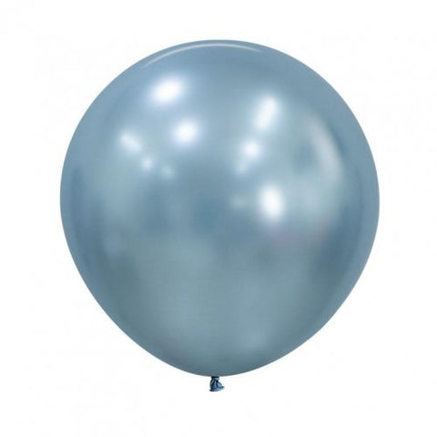 60cm Latex Round Plain SILK Artic Blue #222813- Pack of 3