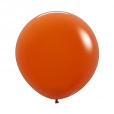 60cm Latex Round Plain Fashion SUNSET ORANGE Sempertex #222826 - Pack of 3