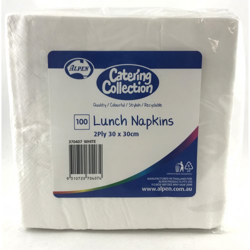 NAPKINS BULK White LUNCH 100 Pack #AP370407