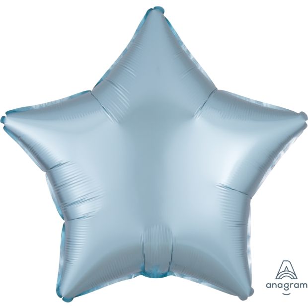 48cm Star PASTEL BLUE Satin Luxe Plain Foil #HA39912 - Each (pkgd.)