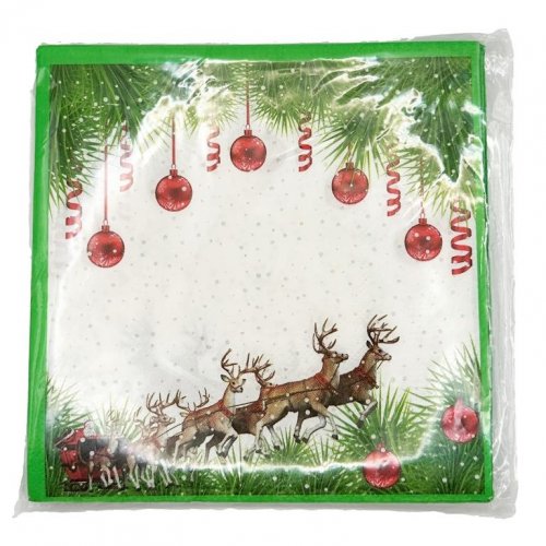 Napkins 2 ply CHRISTMAS  Reindeer pack of 20 #401642