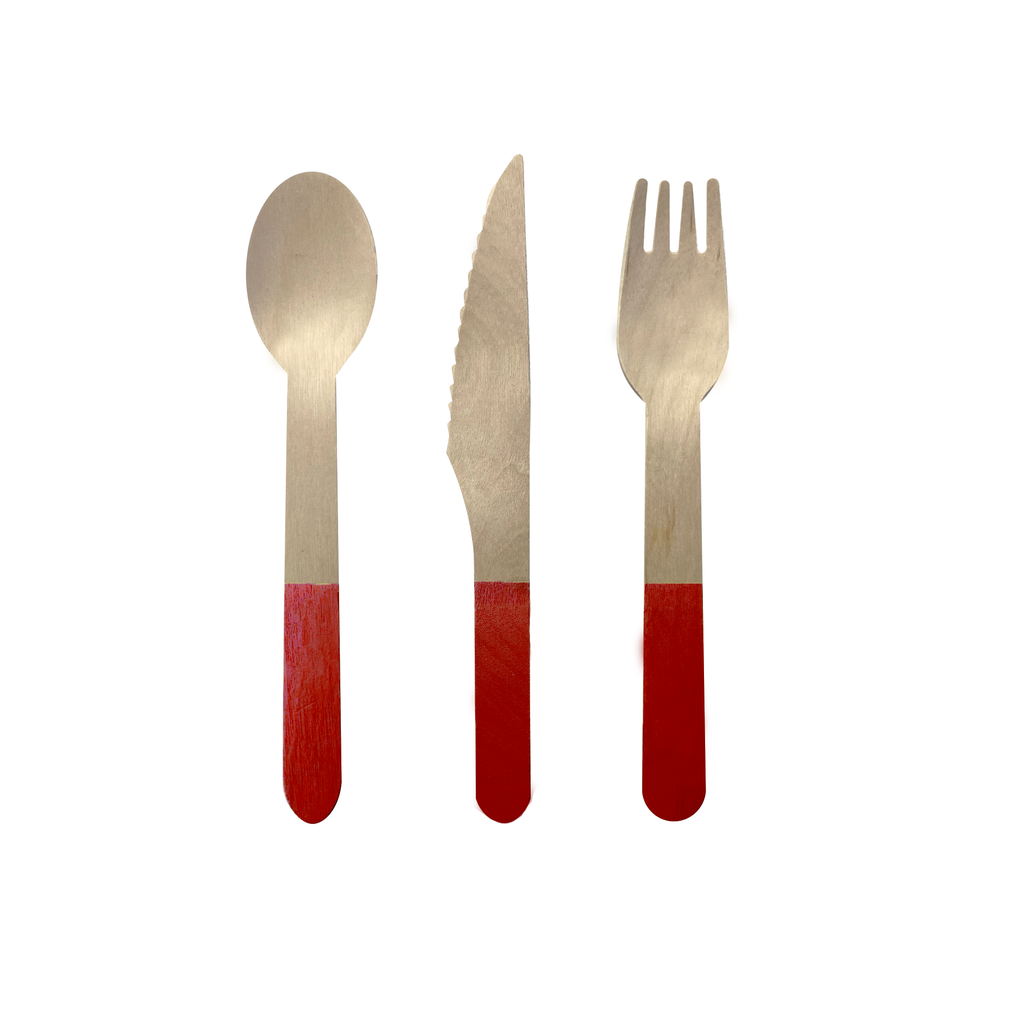 Wooden CUTLERY Set CHERRY 30pk #6017CHP