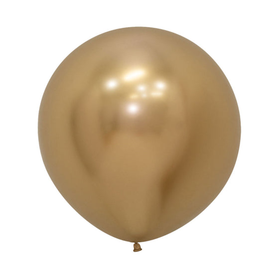 60cm Latex Round Plain Reflex Gold Sempertex #20014730 - Pack of 10