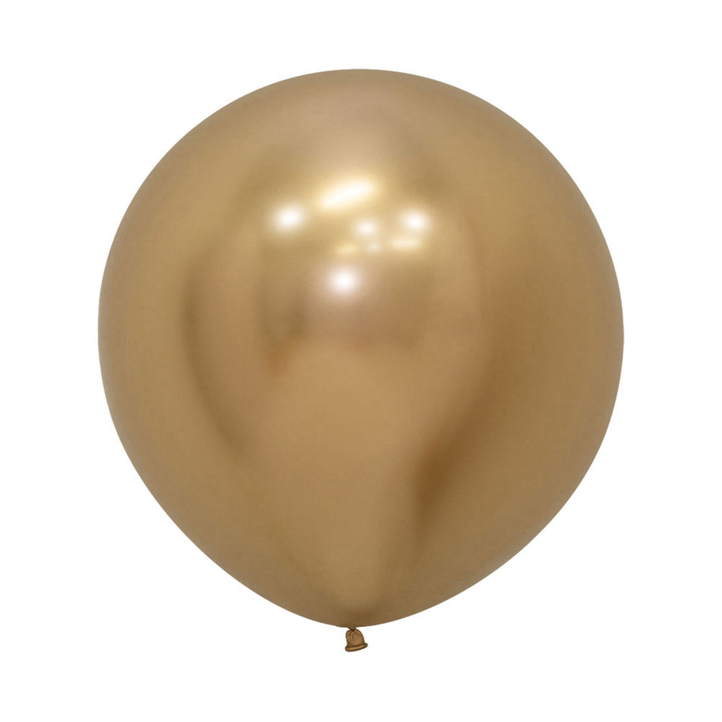 60cm Latex Round Plain Reflex Gold Sempertex #20014725 - Pack of 3