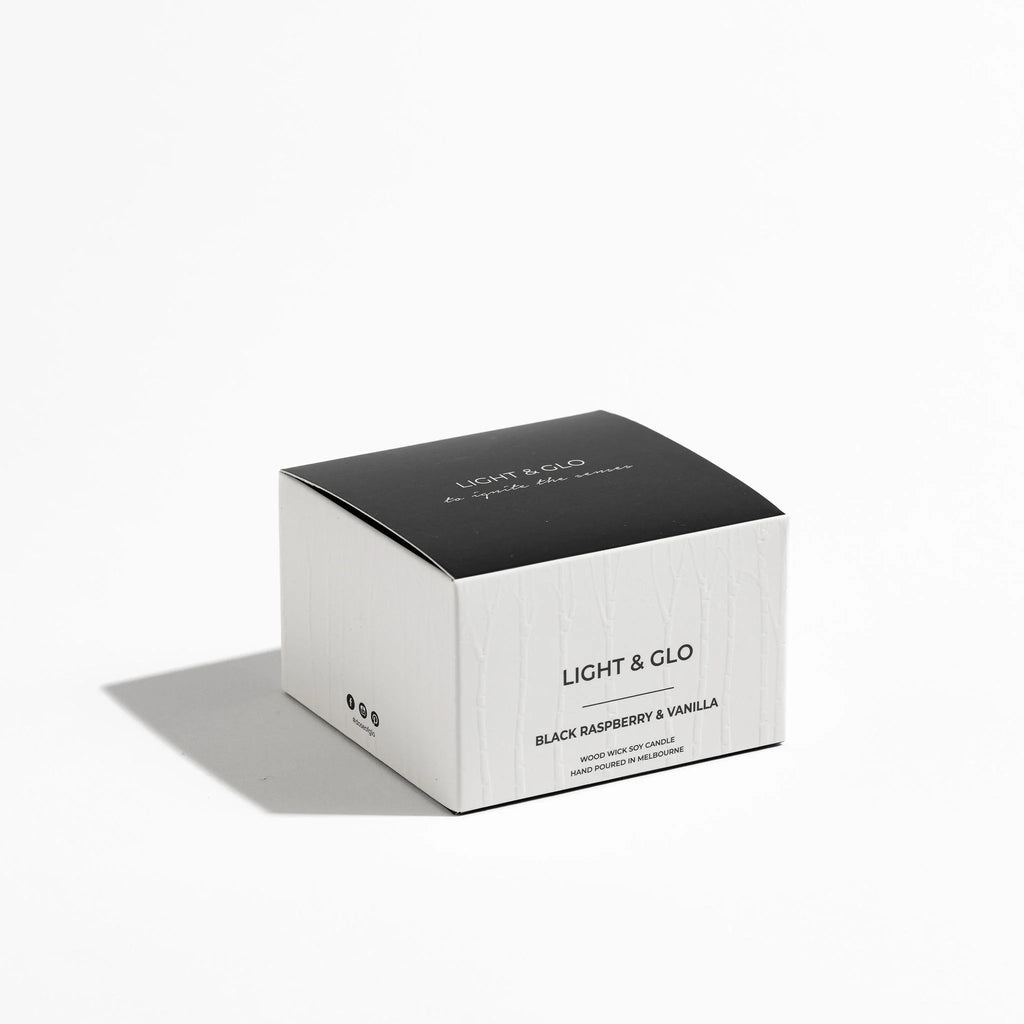 Black Raspberry & Vanilla Monochrome Travel Candle #MCTCCRV01- Each