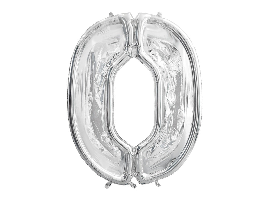 126cm Party Deco Silver Foil Number Frame for Latex Balloons Number ZERO #FBL10