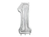 126cm Party Deco Silver Foil Number Frame for Latex Balloons Number ONE #FBL11