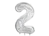 126cm Party Deco Silver Foil Number Frame for Latex Balloons Number TWO #FBL12