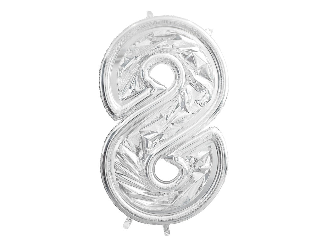 126cm Party Deco Silver Foil Number Frame for Latex Balloons Number EIGHT #FBL18