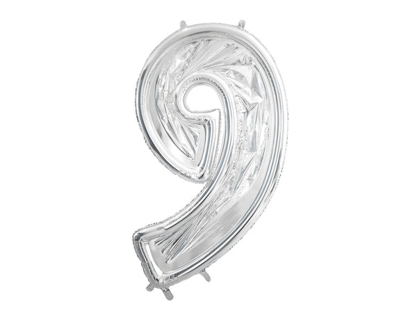 126cm Party Deco Silver Foil Number Frame for Latex Balloons Number NINE #FBL19