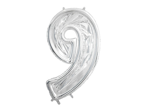 126cm Party Deco Silver Foil Number Frame for Latex Balloons Number NINE #FBL19