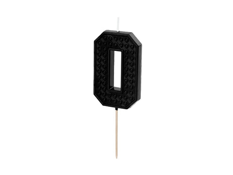 PD Candle LEGO #0 Number ZERO 6cm BLACK 1pk  SCU8-0