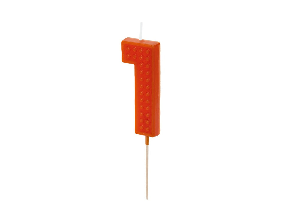 PD Candle LEGO #1 Number ONE 6cm RED 1pk  SCU8-1