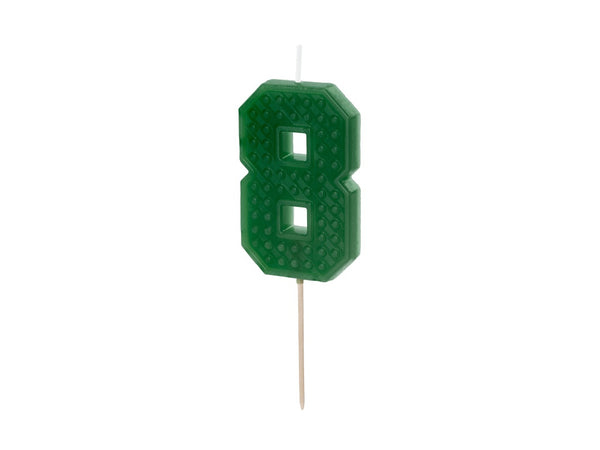 PD Candle LEGO #8 Number EIGHT 6cm GREEN 1pk  SCU8-8