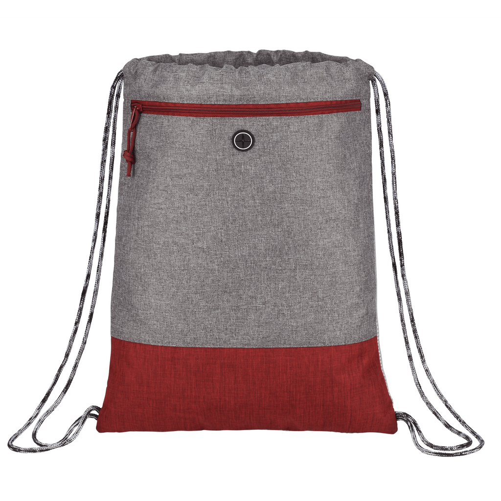 Logan Drawstring Bag #5856 Red/Grey