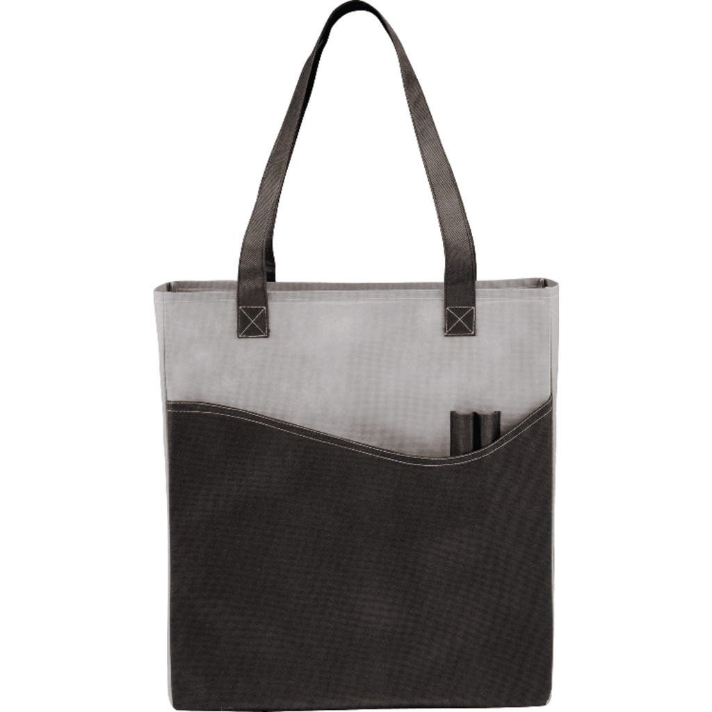 Rivers Pocket Non-Woven Convention Tote #7325 Black/Grey