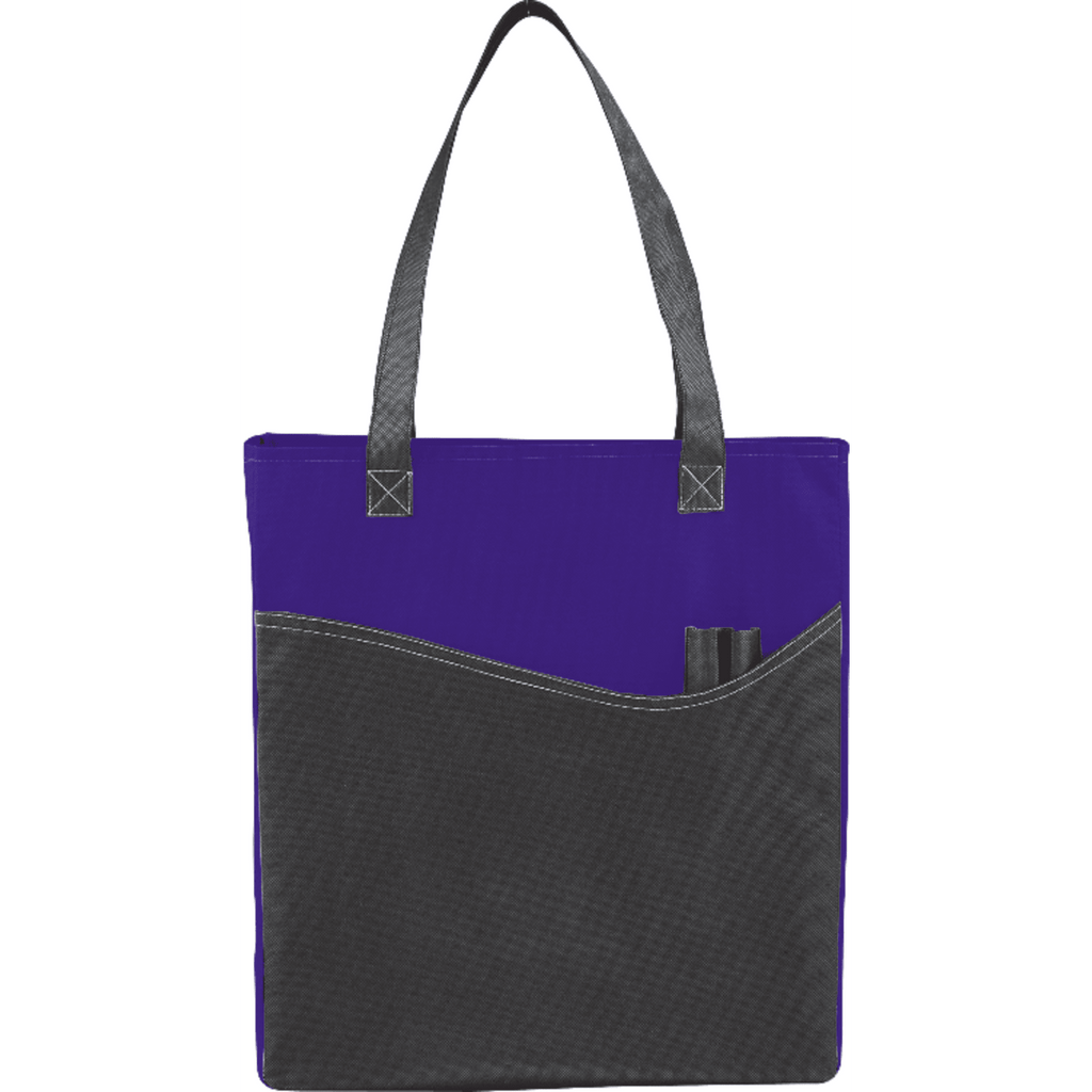 Rivers Pocket Non-Woven Convention Tote #7325 Black/Purple