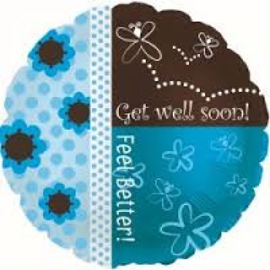 45cm Round Foil Get Well Soon Butterfly #114839 - Each (Pkgd.)