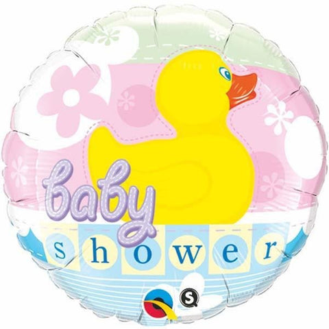 45cm Round Foil Baby Shower Rubber Duckie #11790 - Each (Pkgd.)