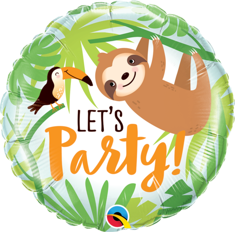 45cm Round Foil Let's Party Toucan & Sloth #12259 - Each (Pkgd.)