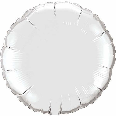 90cm Round Silver Plain Foil #12683 - Each (Unpkgd.)