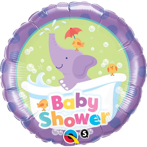 45cm Round Foil Baby Shower Elephant #13912 - Each (Pkgd.)