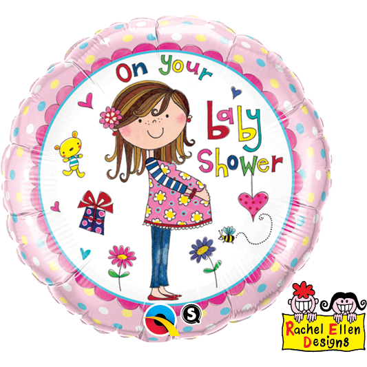 45cm Round Foil Rachel Ellen On Your Baby Shower #14970 - Each (Pkgd.) SPECIAL ORDER ITEM