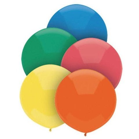 43cm Round Primary Assorted Outdoor Balloon#16610 - Pack of 50