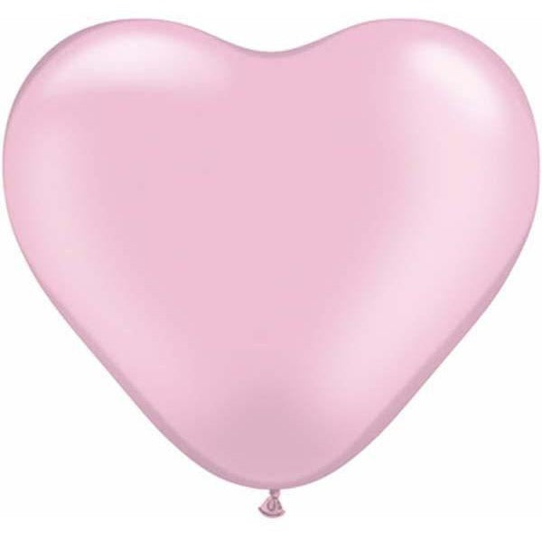 15cm Heart Pearl Pink Qualatex Plain Latex #17731 - Pack of 100 SPECIAL ORDER ITEM