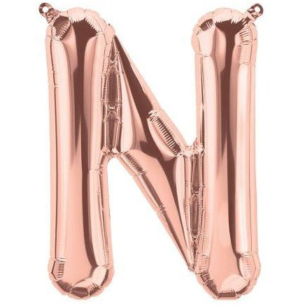 41cm Letter N Rose Gold - Air Fill - Northstar Foil Balloon #3001350 - Each (Pkgd.)