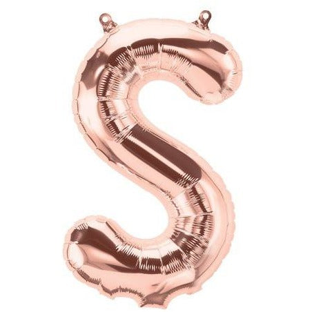 41cm Letter S Rose Gold - Air Fill - Northstar Foil Balloon #3001355 - Each (Pkgd.)