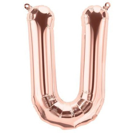 41cm Letter U Rose Gold - Air Fill - Northstar Foil Balloon #3001357 - Each (Pkgd.)