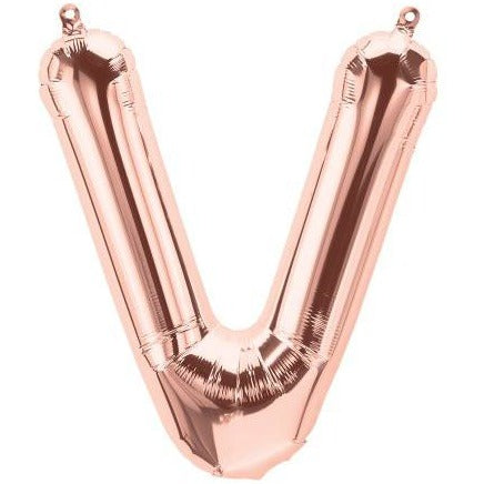 41cm Letter V Rose Gold - Air Fill - Northstar Foil Balloon #3001358 - Each (Pkgd.)