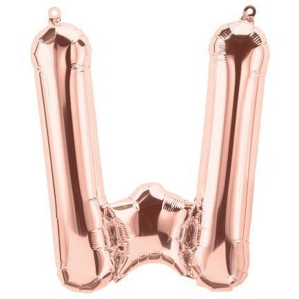 41cm Letter W Rose Gold - Air Fill - Northstar Foil Balloon #3001359 - Each (Pkgd.)