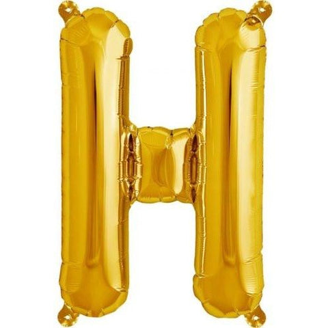 41cm Letter H Gold - Air Fill - Northstar Foil Balloon #3000574 - Each (Pkgd.)