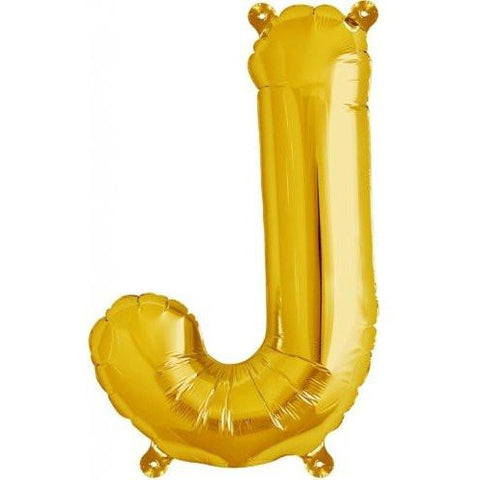 41cm Letter J Gold - Air Fill - Northstar Foil Balloon #3000576 - Each (Pkgd.)