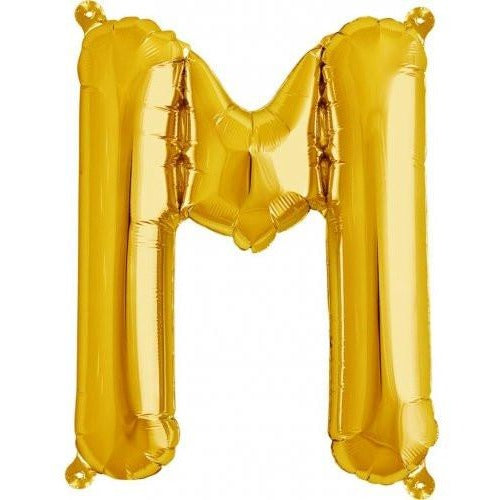 41cm Letter M Gold - Air Fill - Northstar Foil Balloon #3000579 - Each (Pkgd.)