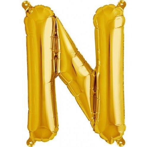 41cm Letter N Gold - Air Fill - Northstar Foil Balloon #3000580 - Each (Pkgd.)