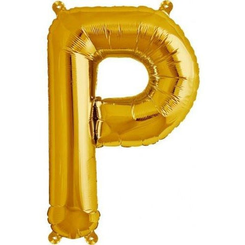 41cm Letter P Gold - Air Fill - Northstar Foil Balloon #3000582 - Each (Pkgd.)