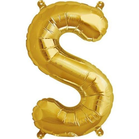 41cm Letter S Gold - Air Fill - Northstar Foil Balloon #3000585 - Each (Pkgd.)