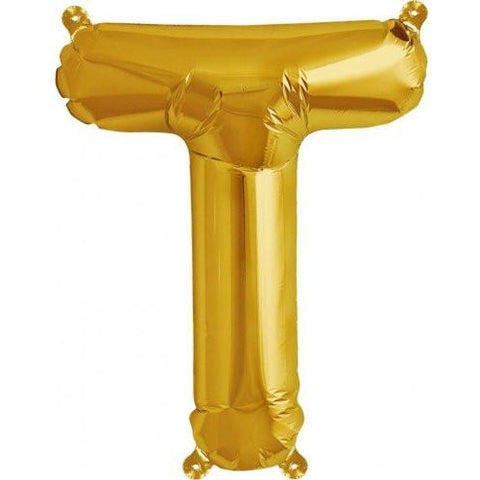 41cm Letter T Gold - Air Fill - Northstar Foil Balloon #3000586 - Each (Pkgd.)