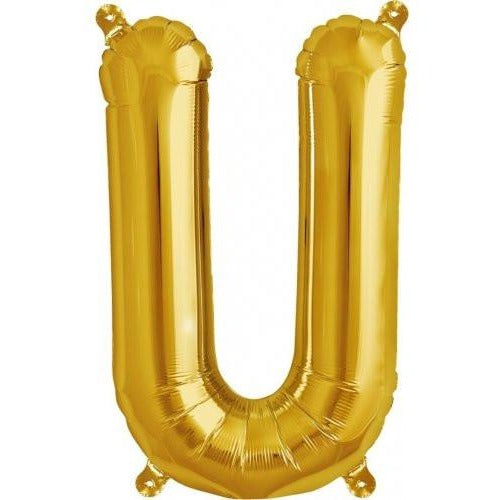 41cm Letter U Gold - Air Fill - Northstar Foil Balloon #3000587 - Each (Pkgd.)