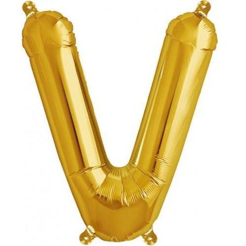 41cm Letter V Gold - Air Fill - Northstar Foil Balloon #3000588 - Each (Pkgd.)