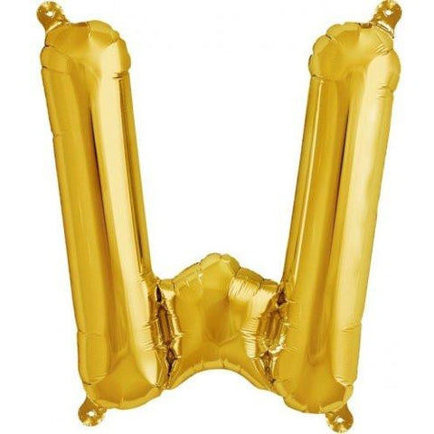 41cm Letter W Gold - Air Fill - Northstar Foil Balloon #3000589 - Each (Pkgd.)