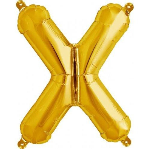 41cm Letter X Gold - Air Fill - Northstar Foil Balloon #3000590 - Each (Pkgd.)