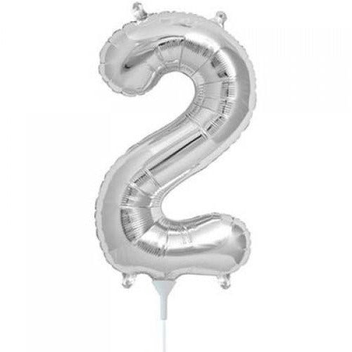 41cm Number 2 Silver - Air Fill - Northstar Foil Balloon #3000434 - Each (Pkgd.)