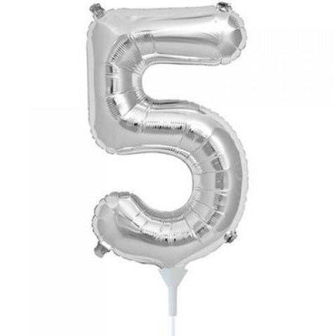 41cm Number 5 Silver - Air Fill - Northstar Foil Balloon #3000437 - Each (Pkgd.)