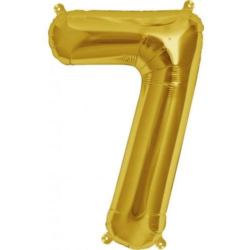 41cm Number 7 Gold - Air Fill - Northstar Foil Balloon #3000564 - Each (Pkgd.)