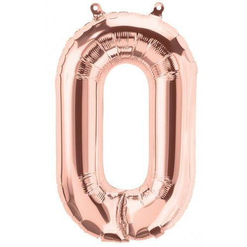 41cm Number 0 Rose Gold - Air Fill - Northstar Foil Balloon #3001363 - Each (Pkgd.)